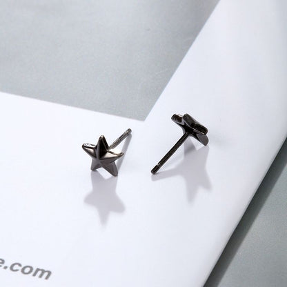 Cute Small Star Design Sliver Earrings Stud
