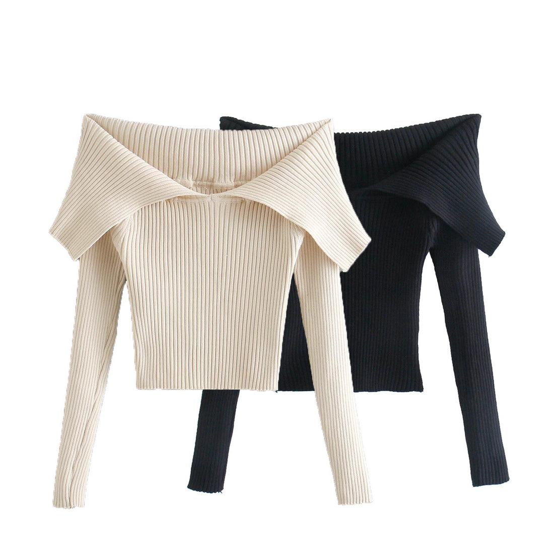 Sexy Off The Shoulder Knitting Long Sleeves Sweaters