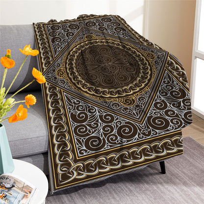 Vintage Boho Fleece Throw Blankets