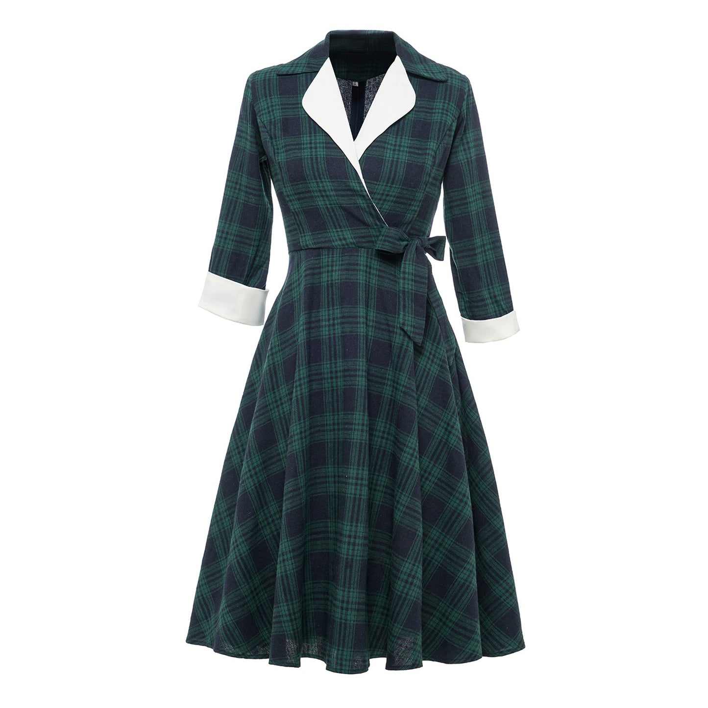 Vintage Plaid Long Sleeves Blazer Women Dresses