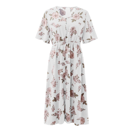 Women Chiffon Short Sleeves Plus Sizes Dresses