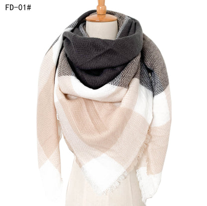 Winter Warm Plaid Scarves for Women