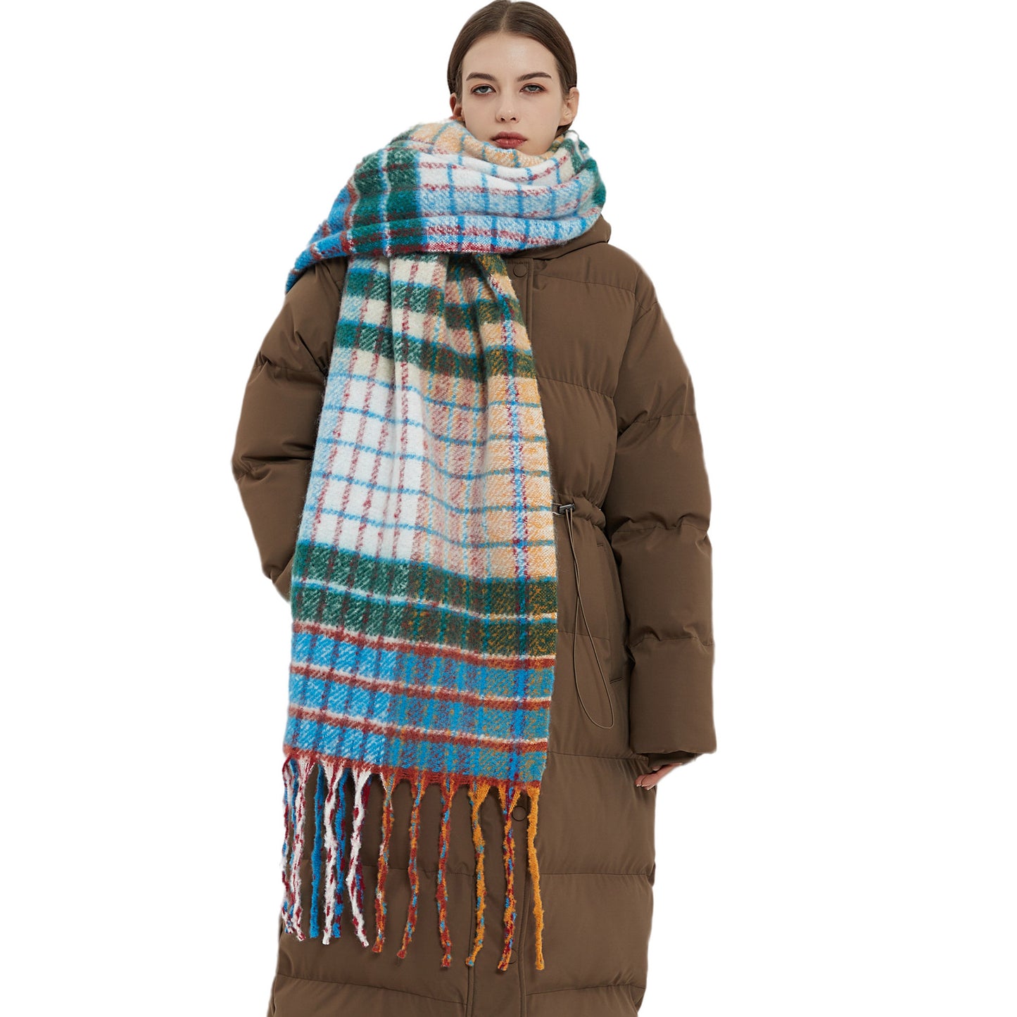 Casual Rainbow Print Winter Warm Shawl Scarves
