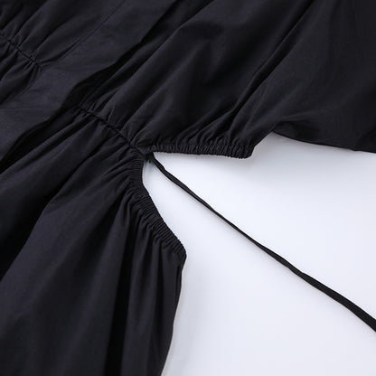 Sexy Waist Baring Long Sleeves Women Short Shirts Dresses