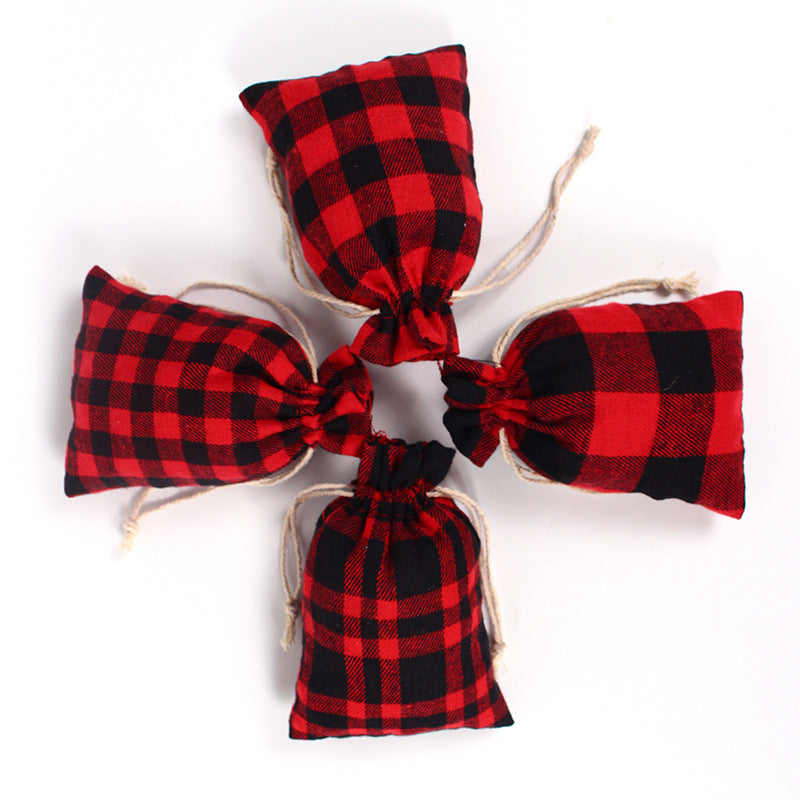 Red&Green Cotton Christmas Gift Bags 50pcs/Set