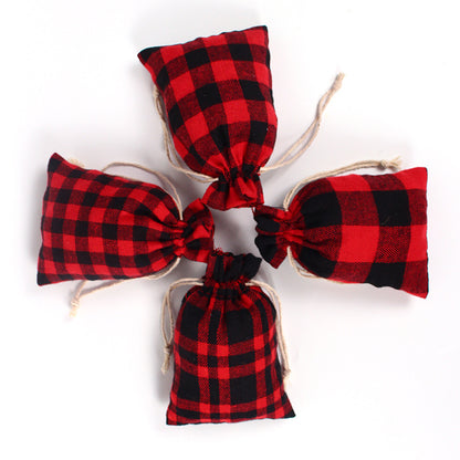 Red&Green Cotton Christmas Gift Bags 50pcs/Set