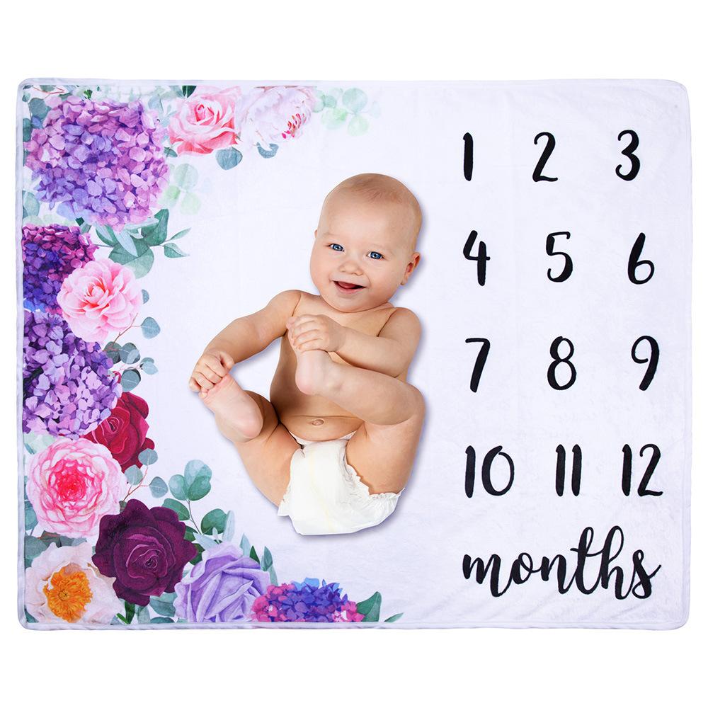 Animal Print Baby Milestone Fleece Blanket--Free Shipping at meselling99