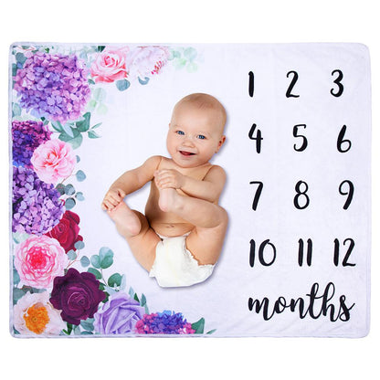 Animal Print Baby Milestone Fleece Blanket--Free Shipping at meselling99