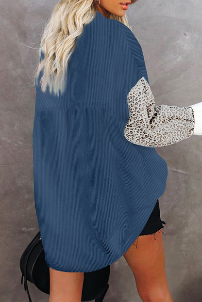 Casual Leopard Design Women Long Sleeves Shirts