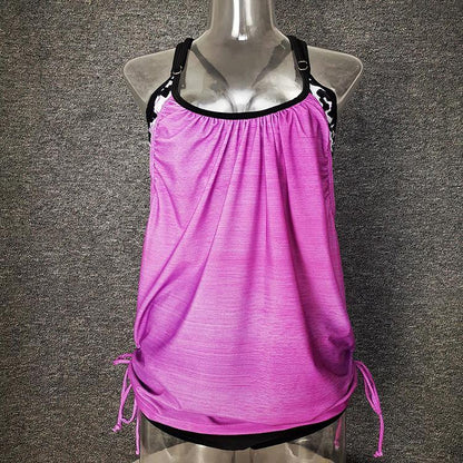 Fashion Conserved Crop Top Tankini Swimsuit-STYLEGOING