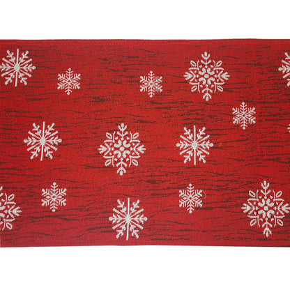Christmas Snowman Linen Embroidery Table Runner