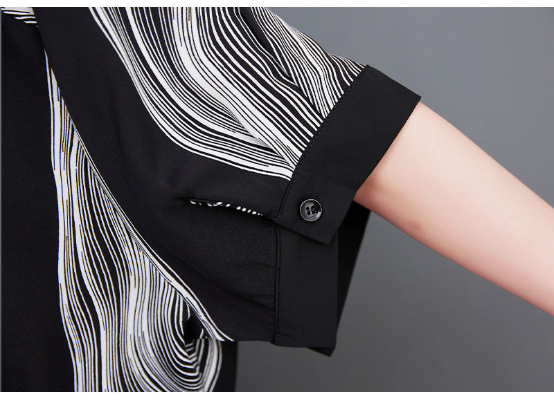 Fashion Chiffon Plus Sizes Shirts & Wide Legs Pants