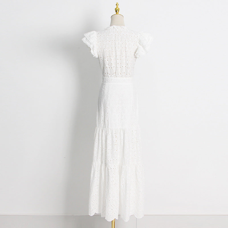 Vintage Embroidery Long Lace Dresses