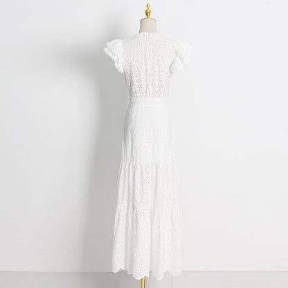 Vintage Embroidery Long Lace Dresses