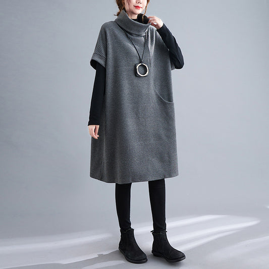 Elegant Turtleneck Plus Sizes Loose Dresses