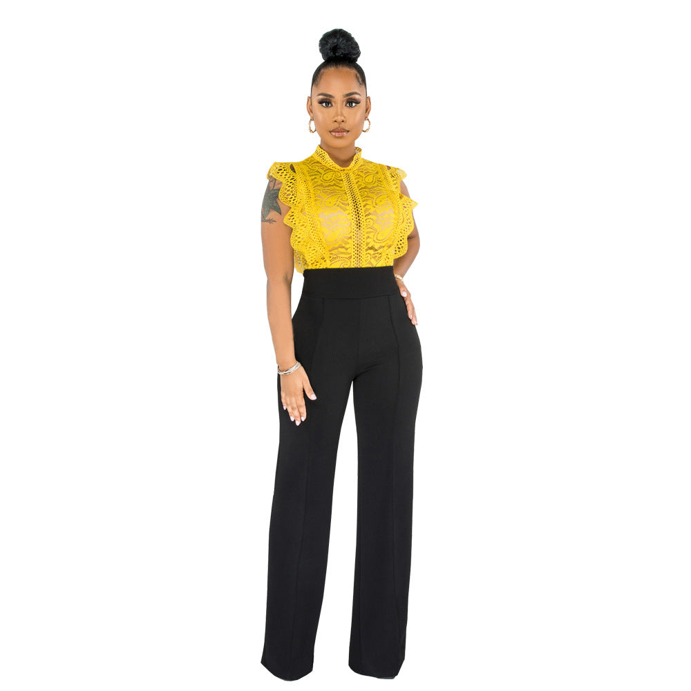 Sexy Back Zippered Wide Legs Pants