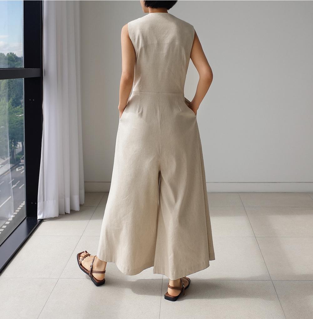 Women High Waist Casual Sleeveless Jumpsuits-STYLEGOING