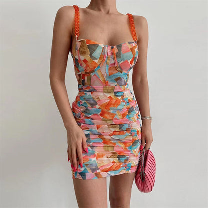 Sexy Backless Straps Summer Bodycon Dresses