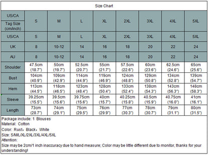 Vintage 3/4 Length Sleeves Casual Women Shirts