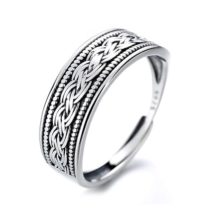 Vintage Twist Design Punk Style Silver Rings