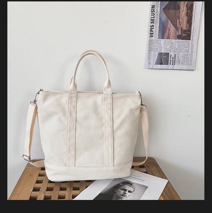 Women Large Storage Multi Pockets Canvas Mom Tote Handag