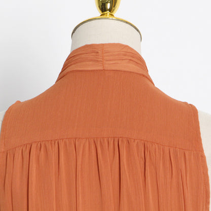 Chiffon High Neck Sleeveless Long Dresses