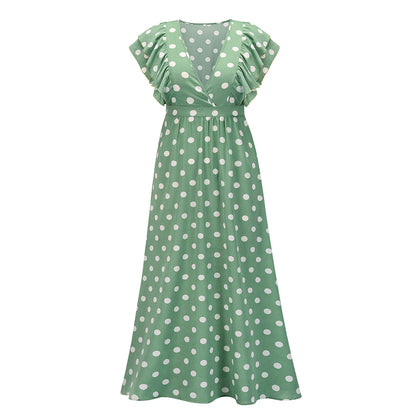 Summer Sexy Dot Print Long Summer Beach Dresses