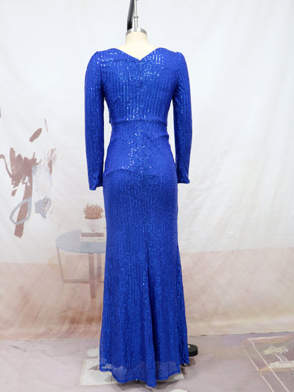Sexy Long Sleeves Sequined Evening Dresses
