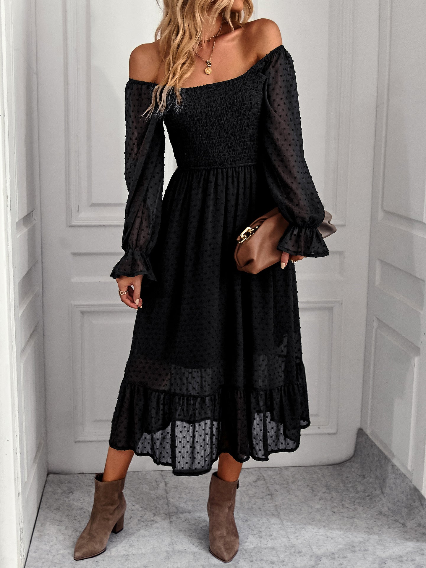 Elegant Square Neckline Summer Holiday Dresses