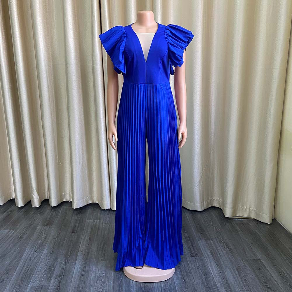 Sexy Deep V Neck Women Long Jumpsuits