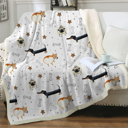 Cute Dog Print Fleece Blankets for Christmas