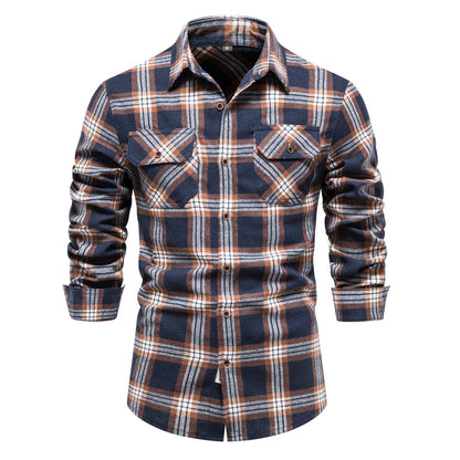 Fall Plaid Long Sleeves Shirts for Men