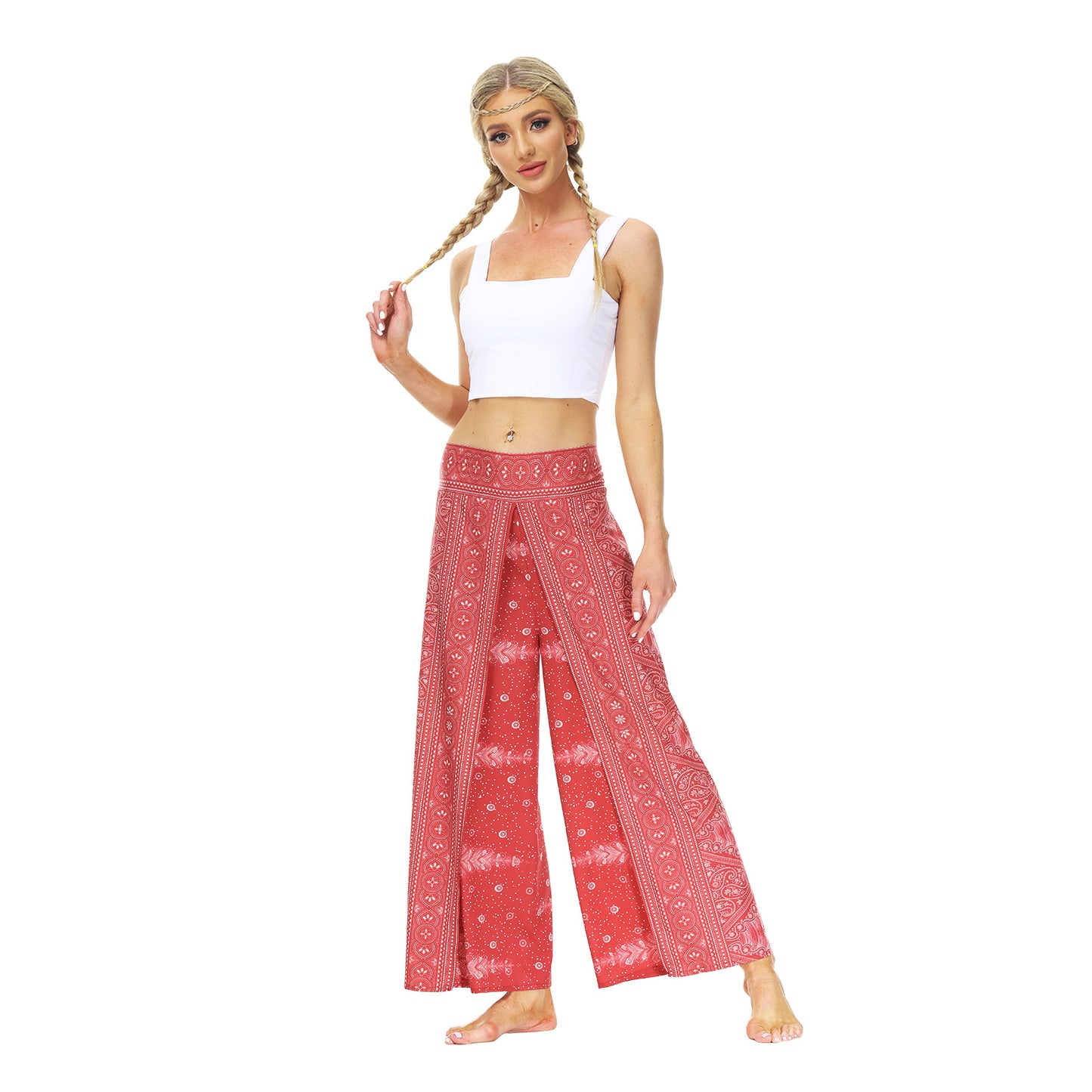Casual Floral Print Women Yoga Loose Pants