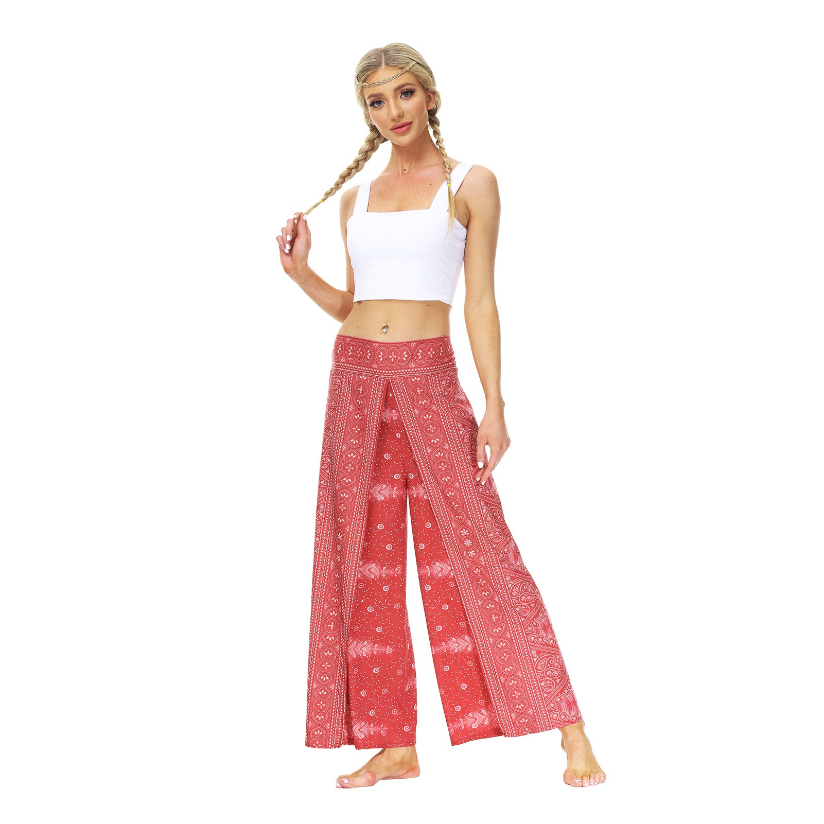 Casual Floral Print Women Yoga Loose Pants