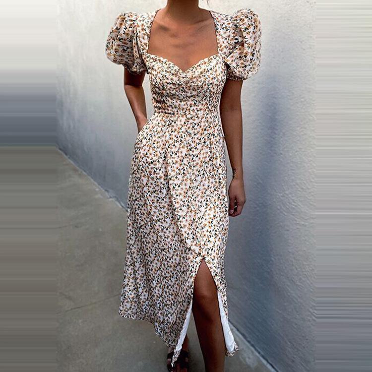 Fashon Sweetheart Puff Sleeves Dresses-STYLEGOING