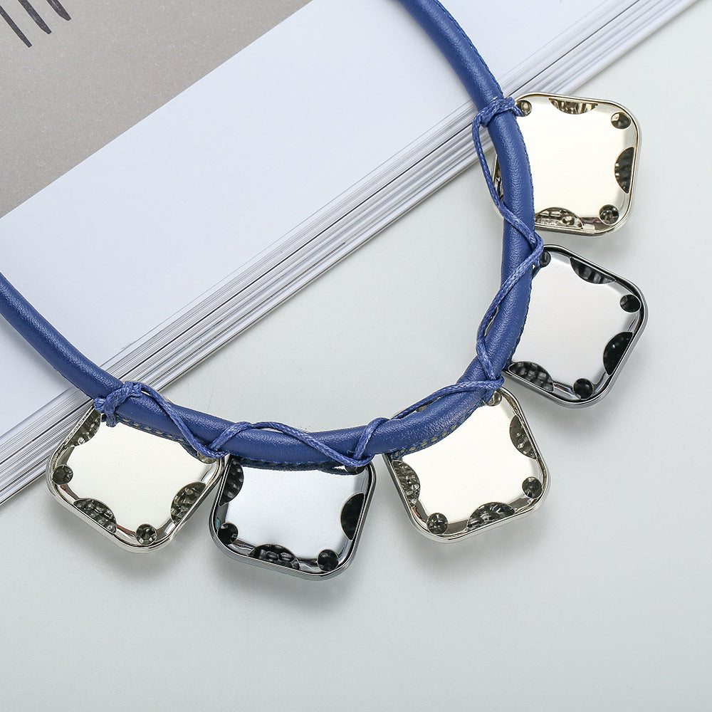 Vintage Irregular Square Clavicle Women Necklace