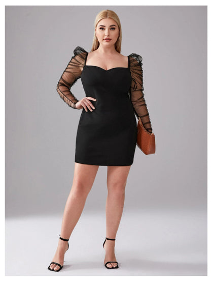 Black Tulle Plus Sizes Women Dresses