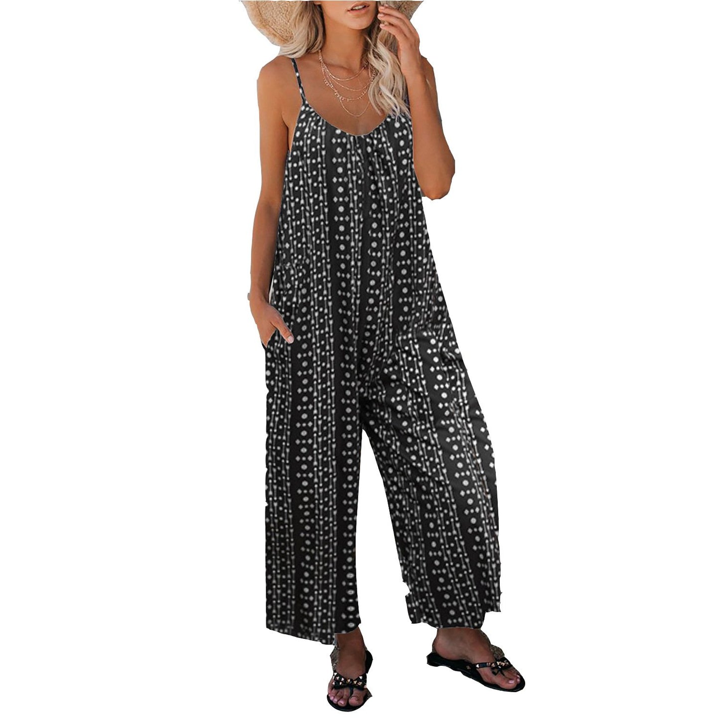 Leisure Summer Leopard Pocket Jumpsuits-STYLEGOING