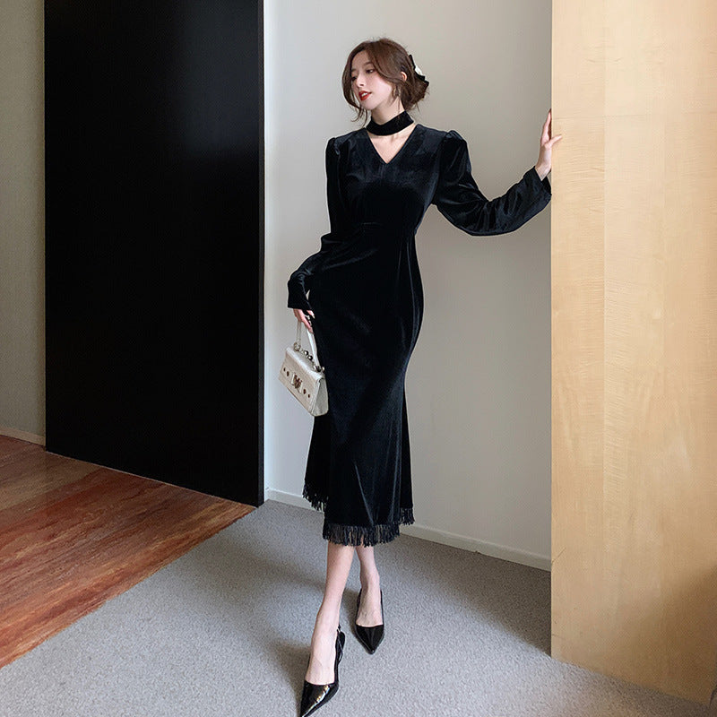 Luxury Velvet Long Mermaid Dresses for Party