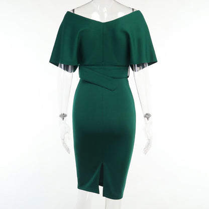 Sexy V Neck High Waist Dresses with Belt