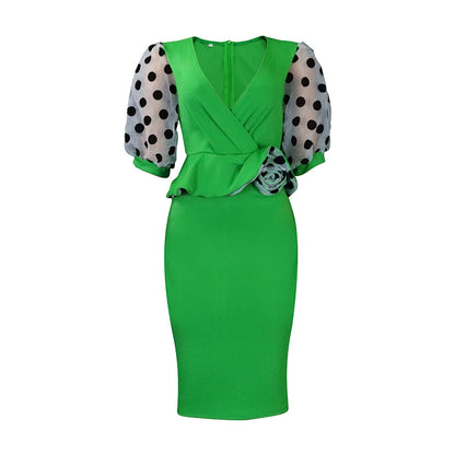 Elegant Puff Sleeves Women Dresses
