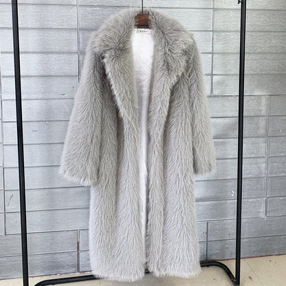 Winter Man-made Faux Fur Coats for Women