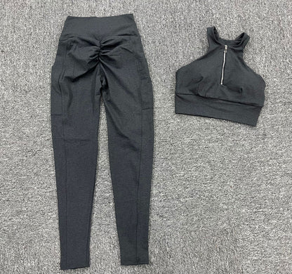 Sexy Drawstring Elastic Sports Yoga Suits for Women