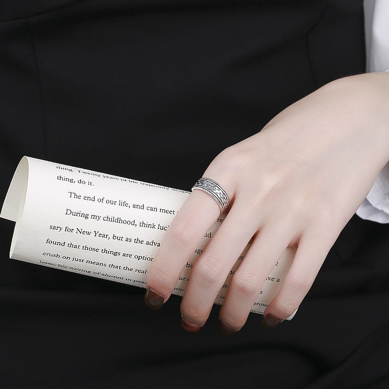 Vintage Twist Design Punk Style Silver Rings