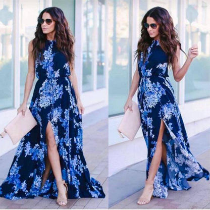 Women Bohemia Halter Long Dresses-STYLEGOING