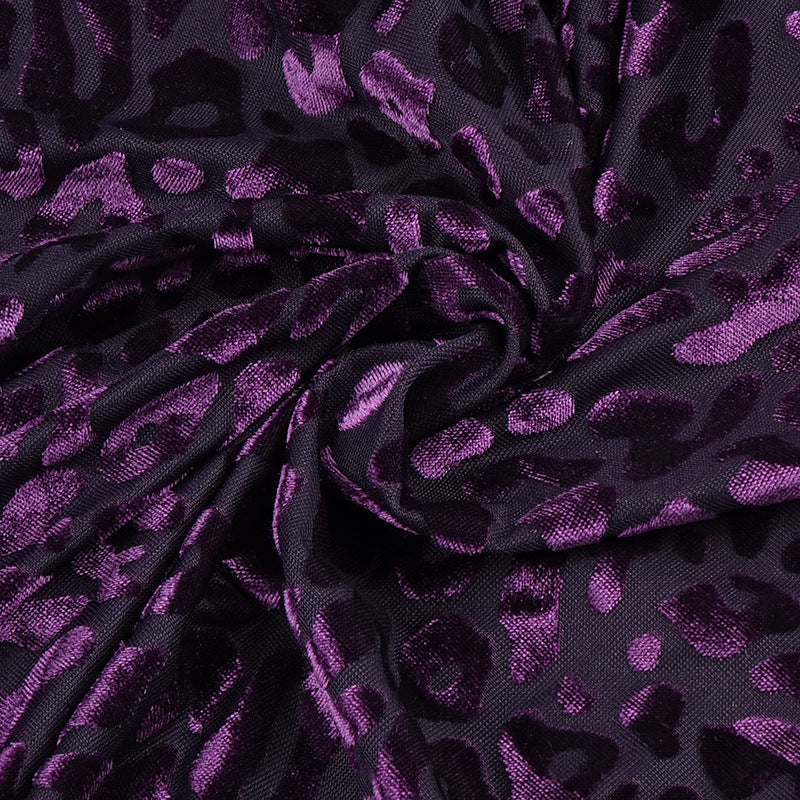 Vintage Leopard Purple Elastic Sexy Party Dresses