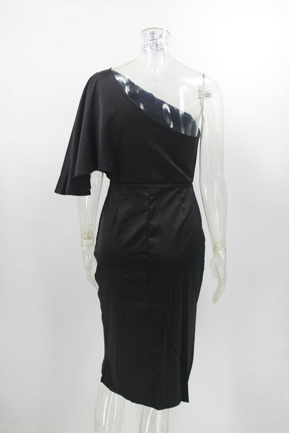 Sexy One Shoulder Irregular Evening Party Dresses
