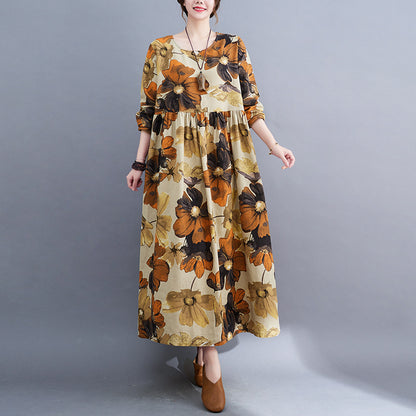 Floral Design Plus Sizes Fall Dresses