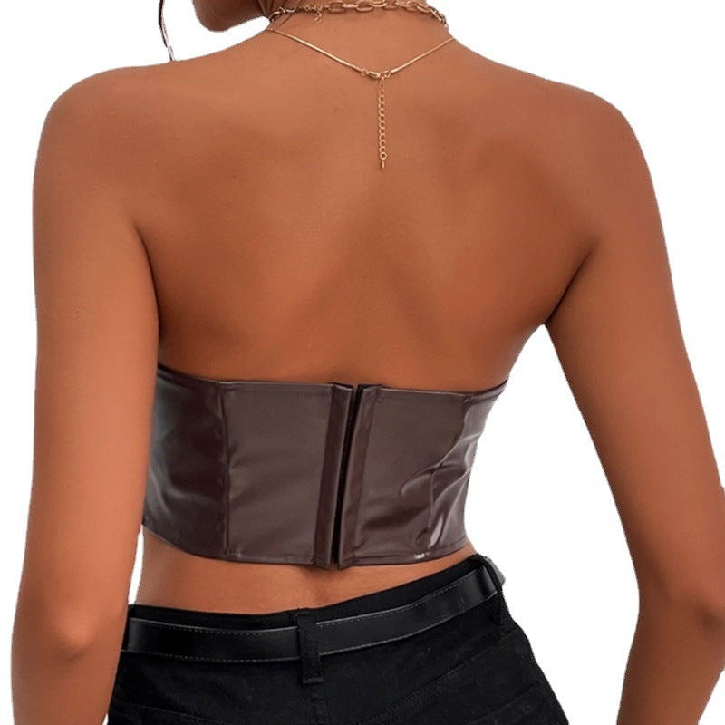 Sexy Strapless Midriff Baring Short Tops