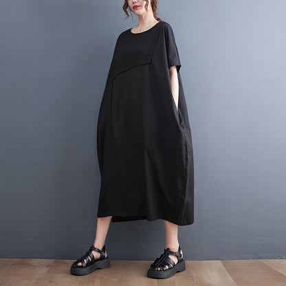 Summer Black Shirts Long Dresses